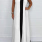 Casual Loose Contrast Color V-neck Sleeveless Long Dress