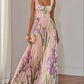 European And American Pleated Printing Dress