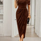 Solid Color Strapless Bodycon Long Dress Women's Dress