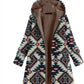 Embroidered Retro Warm Cotton Black Jacket With Zipper