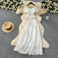 Womens Solid-Color, Defined-Waist, Square-Neck Puff-Sleeve Shirt And Skirt Set