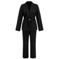 Fashion Striped Lapel Two-piece Suit Suit Drawstring Coat Trousers
