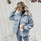 Lapel Single-breasted Thick Solid Color Shirt Woolen Coat