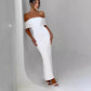 Socialite Style Elegant Backless Off-shoulder Dress Women