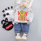 Tiger Head Long Sleeve Children's Leisure Two-piece Suit