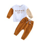 Alphabet Printed Long Sleeved Sweater Solid Color Trousers Two-piece Set