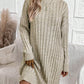 Turtleneck Long Sleeve Loose Knitted Dress Hip Bag