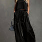 Womens Two-piece Set Loose-fitting Vest And Wide-leg Pants