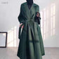 Women's Long Water Ripple Double-sided Wool Coat