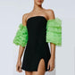 Robe tube à manches bouffantes pour femme