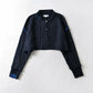 Single-breasted High-waist Long-sleeved Knitted Sweater Coat