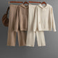 Cotton Casual Knitting Suit Hooded