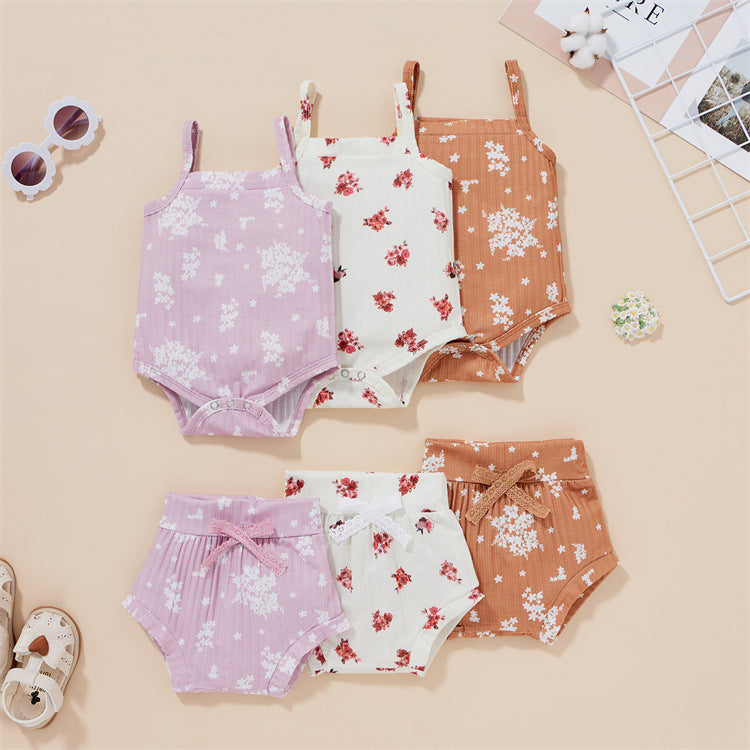 Girls Romper Suit Shorts Two Piece