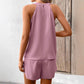 Summer Womens Two-piece Set Halterneck Vest And Shorts