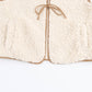 Sleeveless Lace-up Lambswool Vest For Women