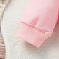 Two-piece Girls' Long Sleeve Flounced Sleeve Sweater Printed Bow Flared Pants Suit