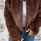 Veste en peluche à col montant tendance pour femme, manteau d'hiver décontracté à col roulé et fermeture éclair, polaire
