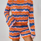 Stitching Home Knitwear Loose Color Round Neck Striped Sweater For Women