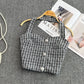 Fashionable Houndstooth Camisole Design Sense