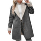 Manteau en peluche épais à manches longues et revers