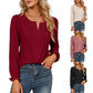 Women's V-neck Long Sleeve Stripes Top