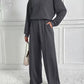 Women's Round Neck Long-sleeved Trousers Temperament Twinset