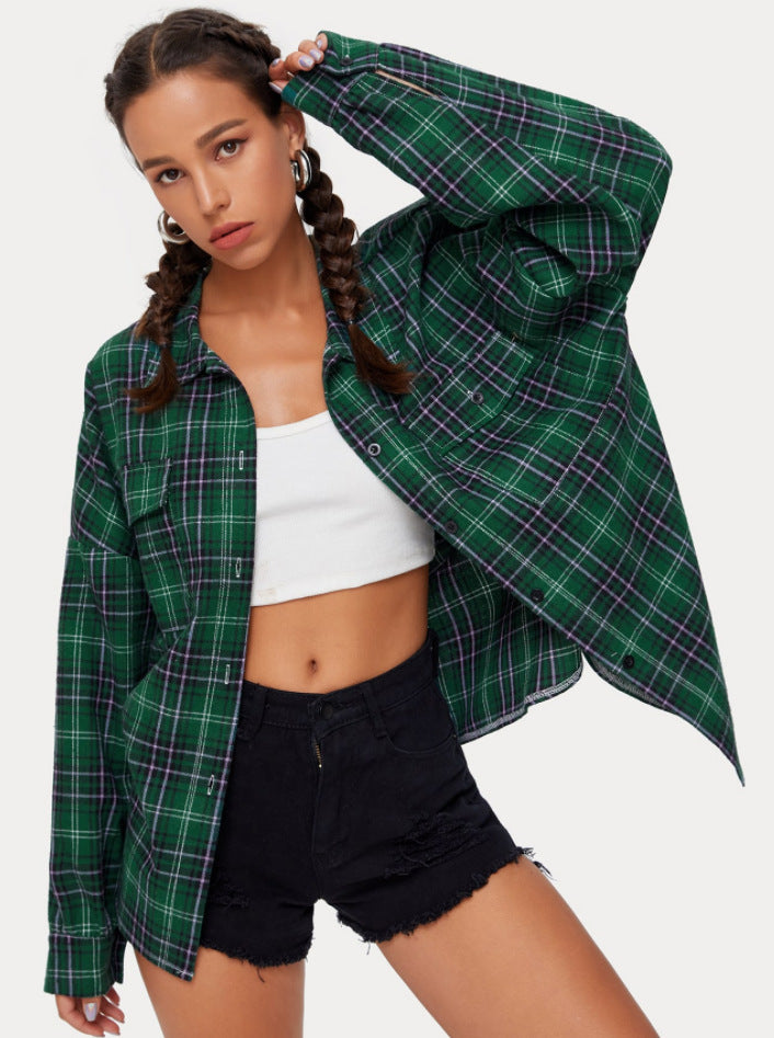 Lapel Long-sleeved Temperament Multicolor Shirt