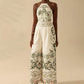 Women's Fashion Printed Sleeveless Halter Wide Leg Jumpsuit