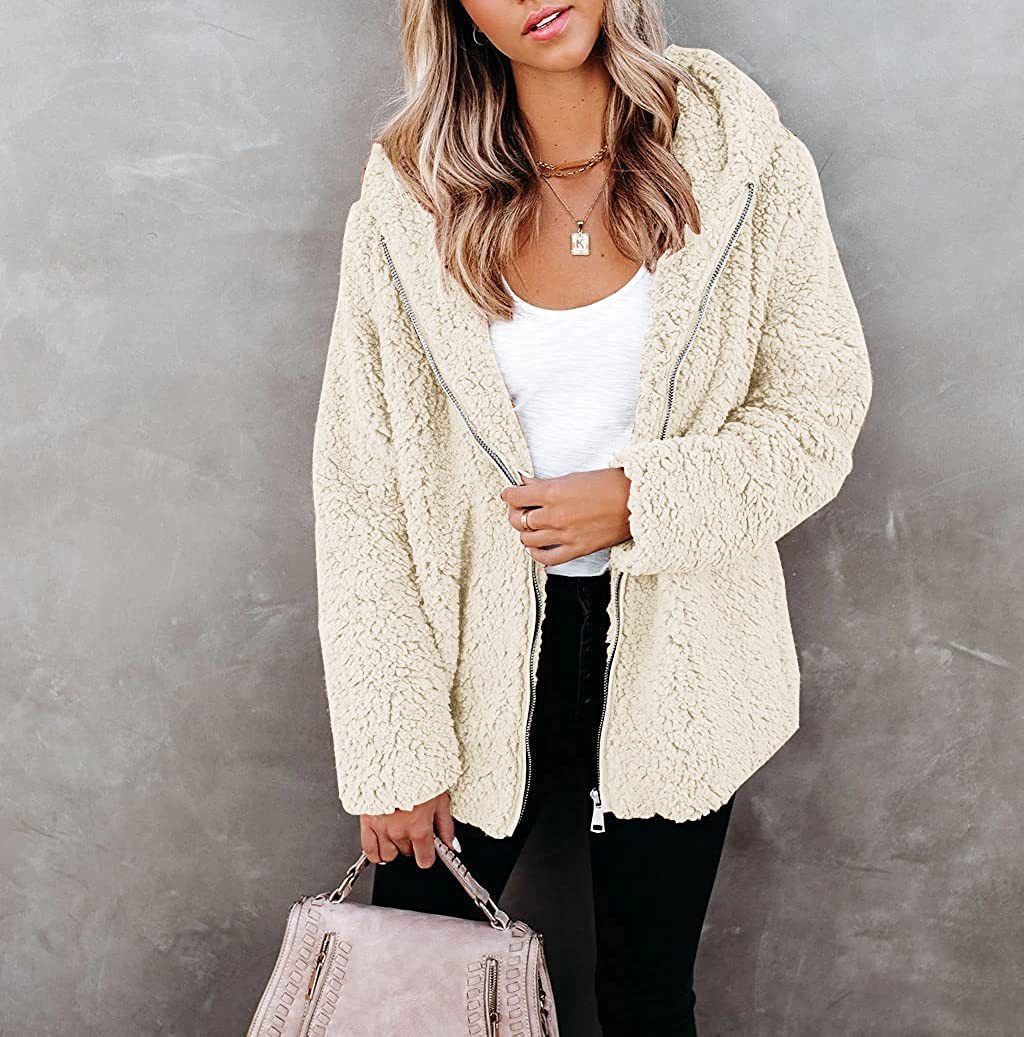 Veste chaude en polaire double face de couleur pure
