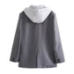 Loose Suit Jacket Women's Cross-border False Two-piece Patchwork Hooded