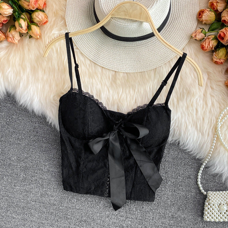Lace Camisole With Slim Eyelashes And Beautiful Back