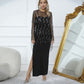 Women's Sequined Tassel Blouse Suspender Dress Two-piece Set