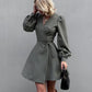 Women's Elegant Simple V-neck Slim Tie-waist Dress