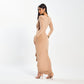 New Sexy Deep-V Pleated Design Elegant Figure-hugging Sheath Dress