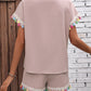 Women's Suit V-neck Short Sleeve Top Shorts