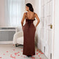 European And American-style Elegant Sophisticated Solid-color Slip Dress Figure-hugging Long Dress Women's Wear