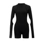 Niche Waist Hollow Long-sleeved Ladies Bodysuit