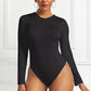 Bodysuit Women's Solid Color Long-sleeved Round Neck Bottoming Shirt Top