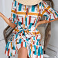 Round Neck Ruffled Tied Dress