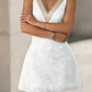 Womens Lace-Trimmed Patchwork Dress