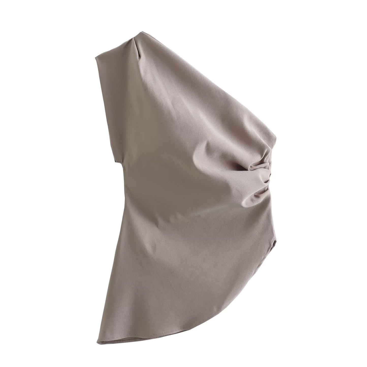 Off-the-shoulder Pleated Asymmetric Top