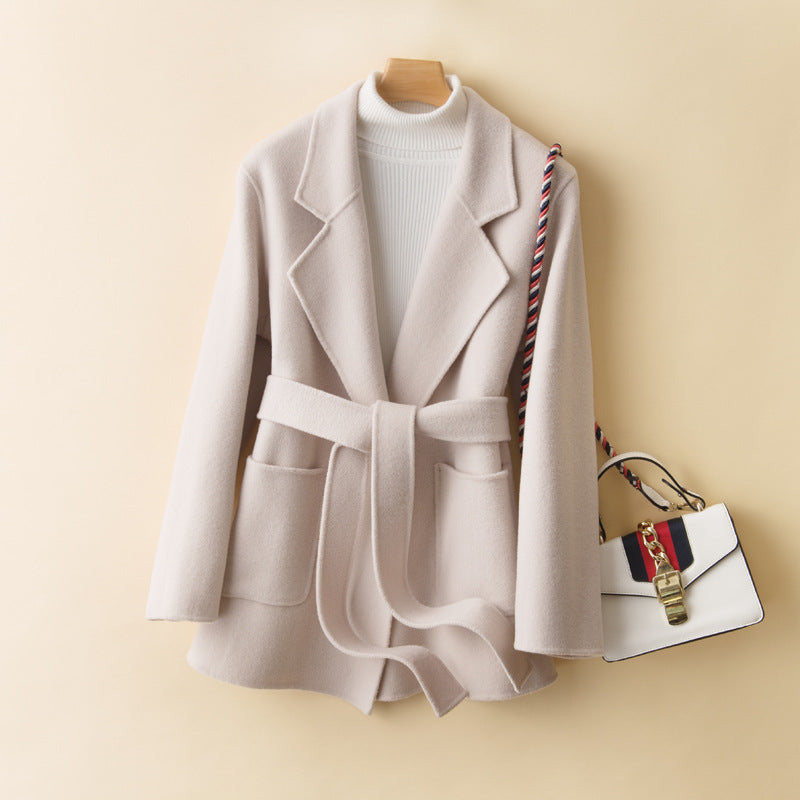 Manteau en laine coupe slim, double face, pure laine et cachemire