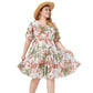 Robe en mousseline imprimée à manches courtes pour femme