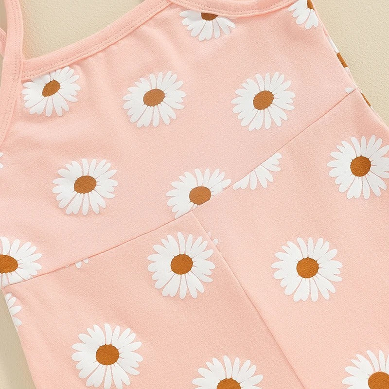 Girl's Fashion Printed Sling Bell-bottom Pants