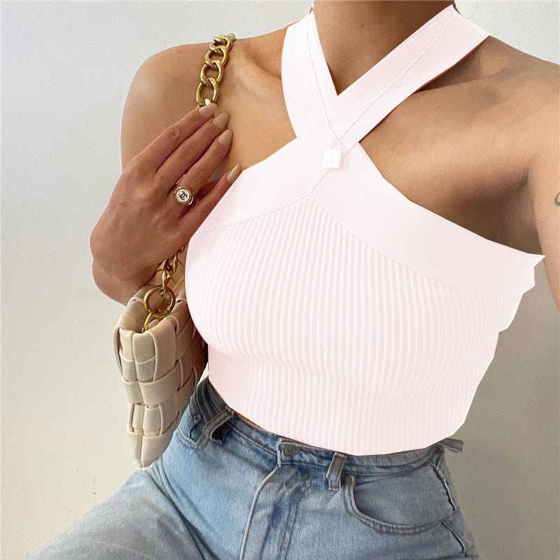 Women's Knitted Inner Match Bottoming Shirt Halterneck Vest