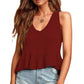 Women's Fashion Casual V-neck Ruffled Small Tank Top