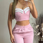 Vêtements de loisirs à rayures de couleur contrastée