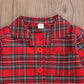 Western Style Red Plaid Boy Shirt Suit