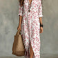 Casual Lapel-Neck Long Digital-Print Womens Shirt Dress