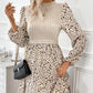 Autumn And Winter New Round Neck Temperament Color Matching Dress